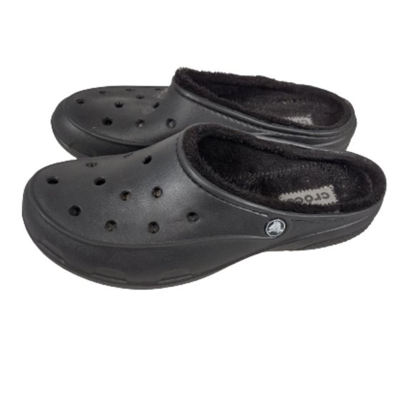 CROCS Shoes - Crocs Lined Black Mules Women's Size 9